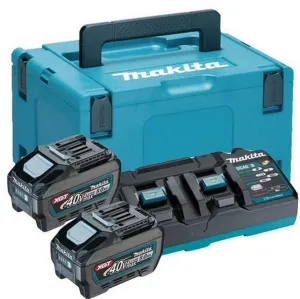 Makita 191U20-2 40VMax XGT Power Source Kit 240V With 2 x 5.0Ah BL4050F Batteries. Charger & Case