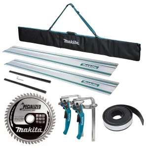 Makita 199141-8 1.5m Plunge Saw Guide Rail with Connector. Bag. Clamp Set. 48T Blade. Rubber