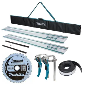 Makita 199141-8 1.5m Plunge Saw Guide Rail with Connector. Bag. Clamp Set. 56T Blade. Rubber