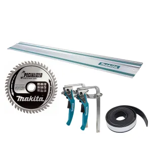 Makita 3000mm Guide Rail with Clamp Set. 48T Blade. Rubber