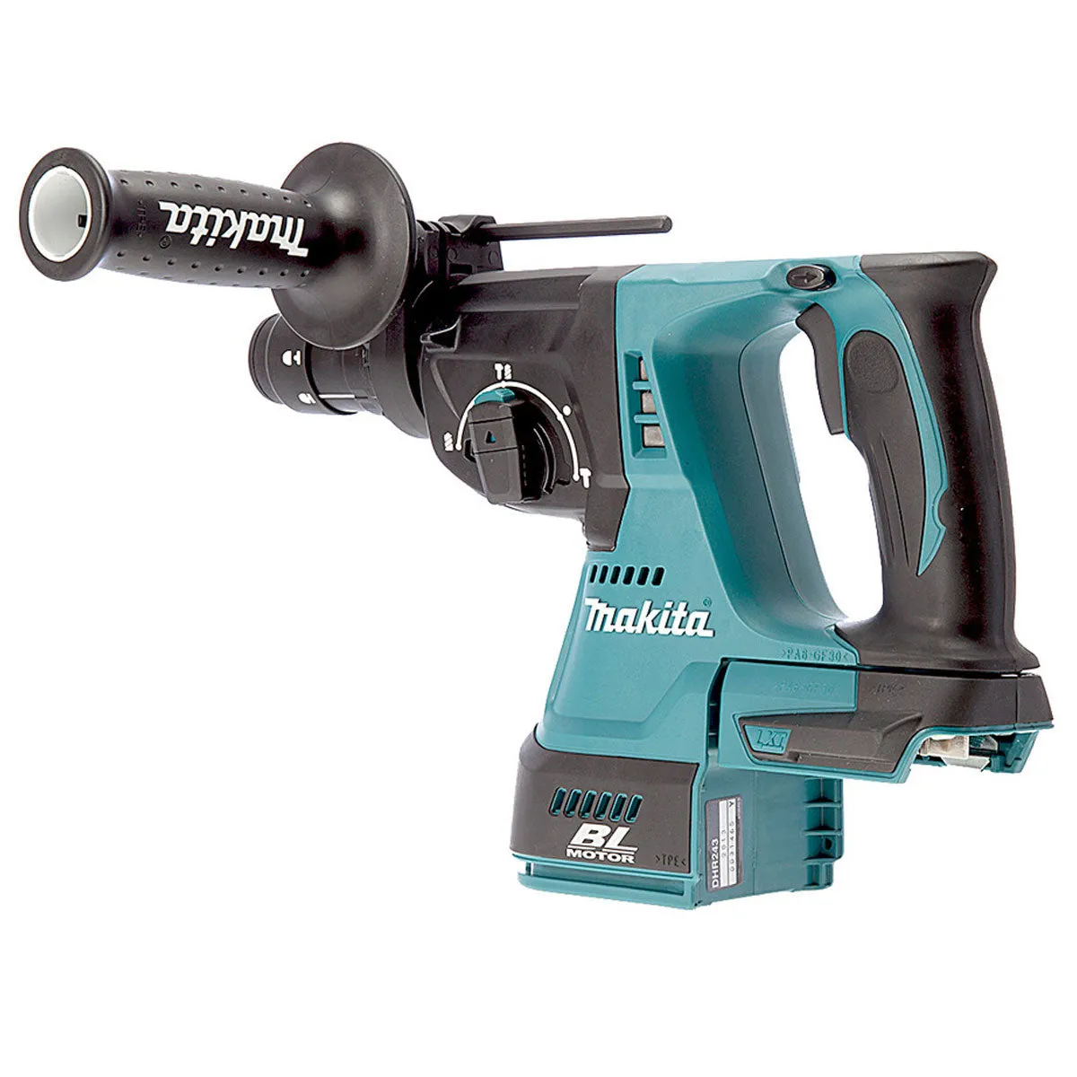 Makita DHR243RTJ 18V Brushless SDS  Rotary Hammer Drill With 2 x 5.0Ah Battery. Charger & 4 Piece Chisel