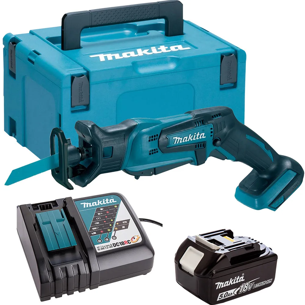 Makita DJR183Z 18V LXT Li-ion Reciprocating Saw  With 1 x 5.0Ah Battery & Charger In Case