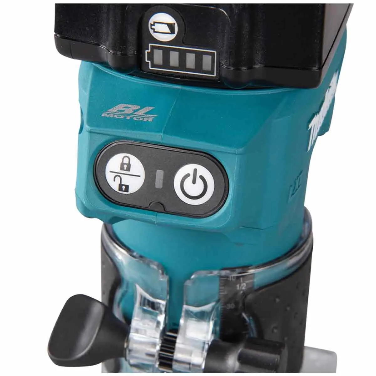 Makita DRT52Z 18V LXT Brushless 1/4 Router Trimmer with 12 Piece Cutter Set