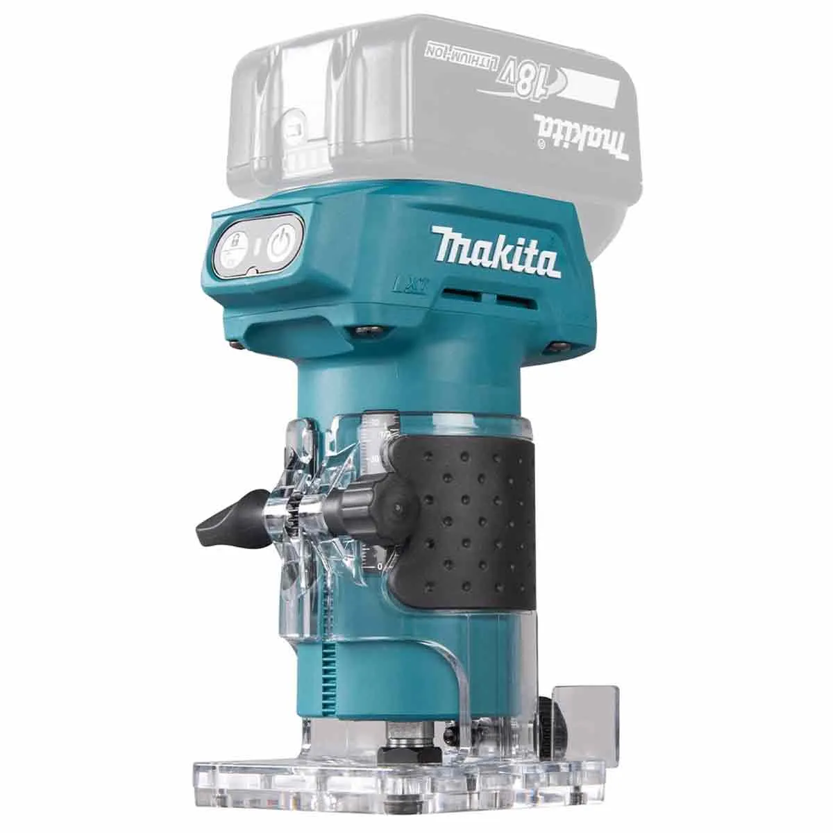 Makita DRT52Z 18V LXT Brushless 1/4 Router Trimmer with 12 Piece Cutter Set