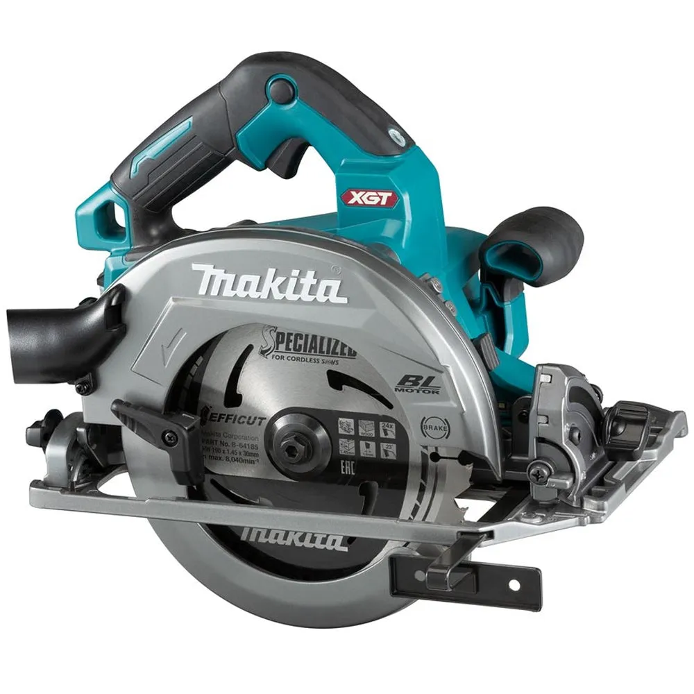Makita HS004GD203 40V Max XGT 190mm Brushless Circular Saw With 2 x 2.5Ah Batteries. Charger In Case