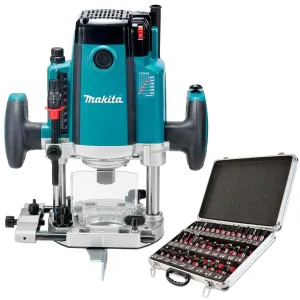 Makita RP2303FC/2 1/2 Plunge Router 240V/2100W with Cutter Bit 35 Piece Set
