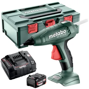 Metabo HK 18 LTX 20 18V Hot Glue Gun with 26 Piece Glue Sticks & 1 x 5.2Ah Battery Charger & Metabox