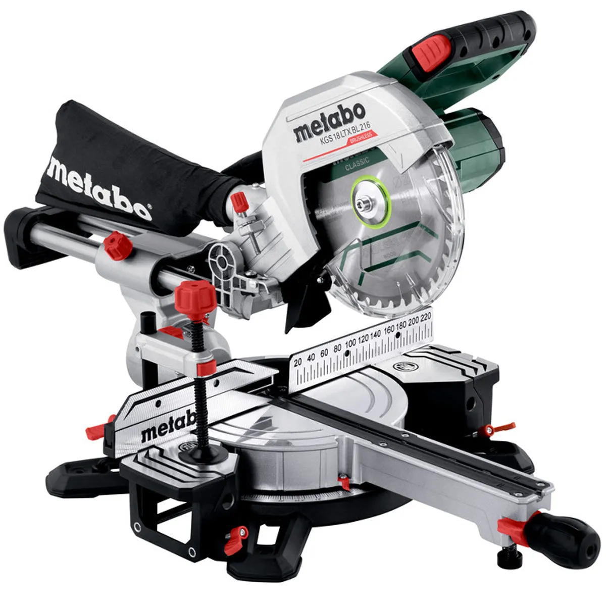 Metabo KGS 18 LTX BL 216 18V 216mm Brushless Sliding Mitre Saw with KSU 401 Stand