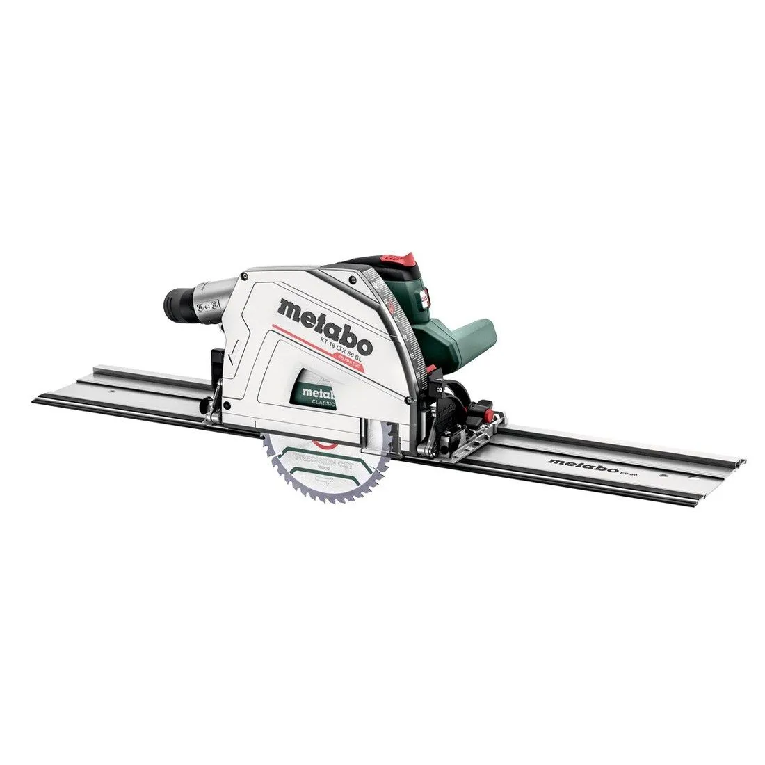 Metabo KT 18 LTX 66 BL 18V Brushless Plunge Saw with 2 x 5.2Ah Battery Charger & 1600mm Guide Rail Kit