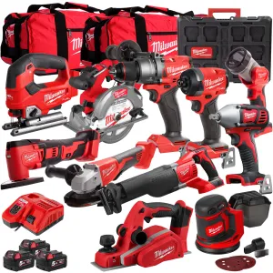 Milwaukee 18V 11 Piece Power Tool Kit with 3 x 5.0Ah Batteries T4TKITM-84