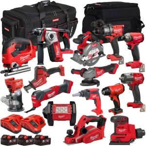 Milwaukee 18V 15 Piece Combo Kit with 3 x 5.0Ah Battery & Charger T4TKIT-32218