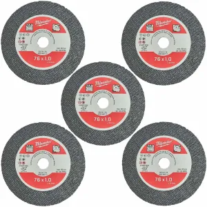 Milwaukee 76mm Metal Cutting Disc 4932464717 for M12FCOT-0 - Pack of 5