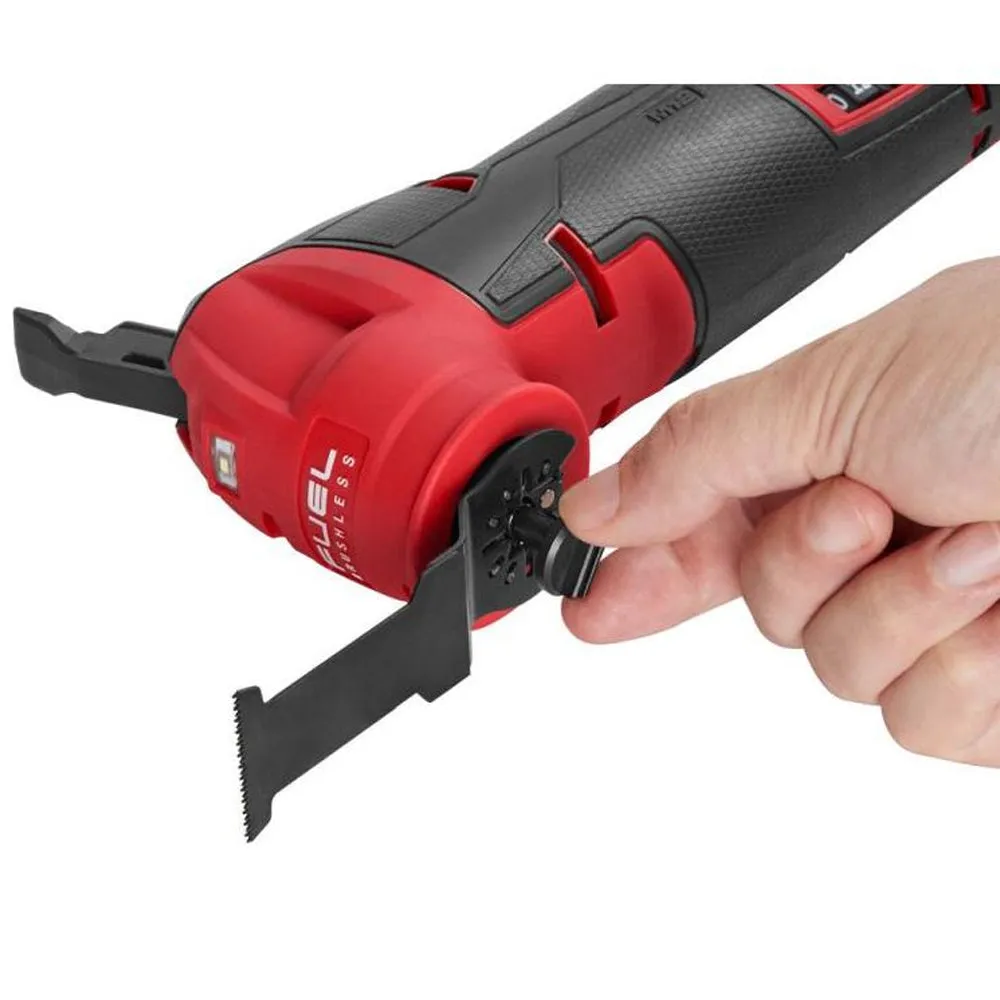 Milwaukee M12FMT-0 12V Brushless Multi Tool Body with 8 Piece Accessories Set