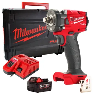 Milwaukee M18FIW2F38-0X 18V Fuel Brushless 3/8 Friction Ring Impact Wrench with 1 x 5.0Ah Battery & Charger