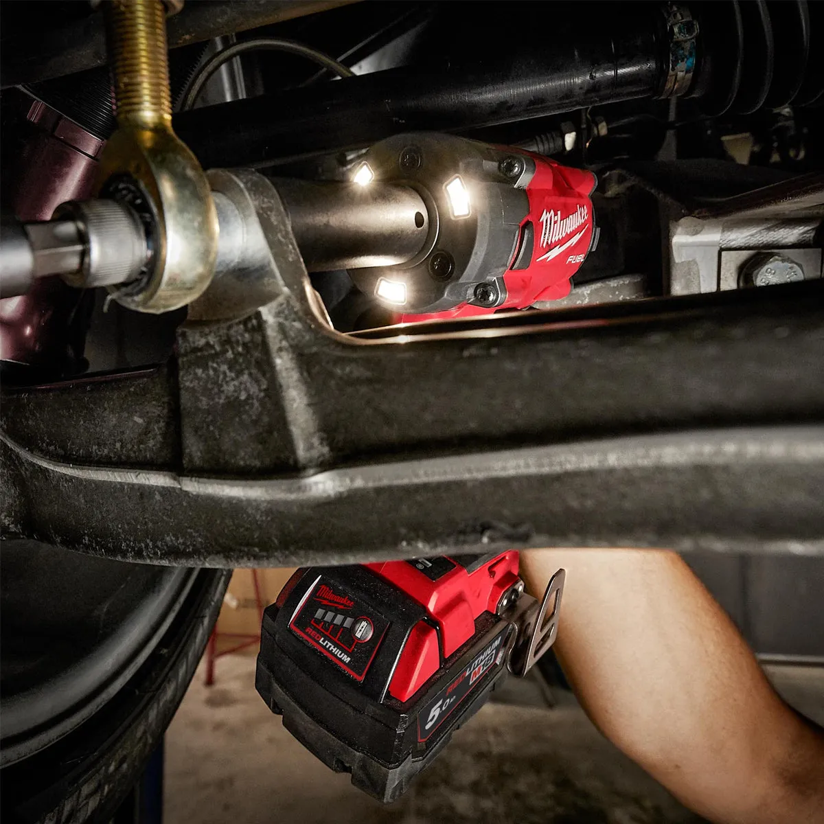 Milwaukee M18FIW2F38-0X 18V Fuel Brushless 3/8 Friction Ring Impact Wrench with 2 x 5.0Ah Battery & Charger