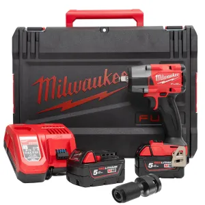 Milwaukee M18FMTIW2F12-502X 18V Fuel Brushless 1/2 Impact Wrench with Accessories Set