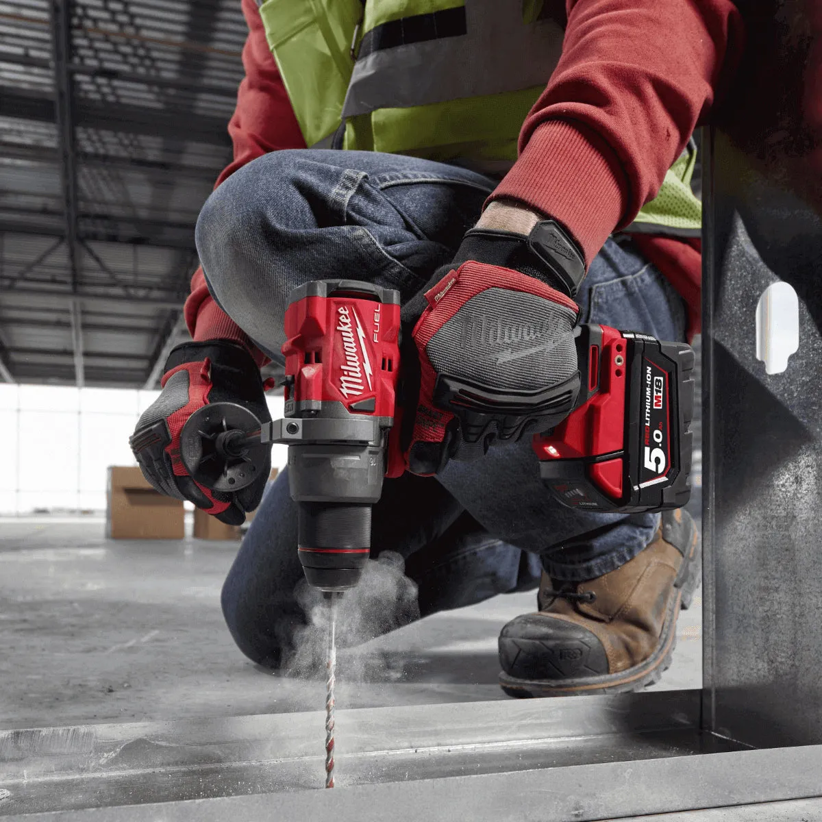 Milwaukee M18FPP2A3-502X 18V Fuel Combi Drill   Impact Driver with 2 x 5.0Ah Battery Charger & Case 4933480876