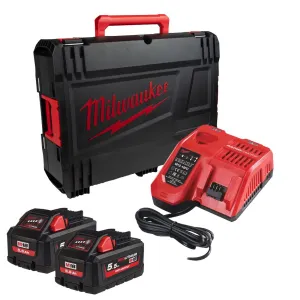 Milwaukee M18HNRG-552X 18V High Output Battery & Charger Kit with 2 x 5.5Ah Battery. Charger & Case 4933480683