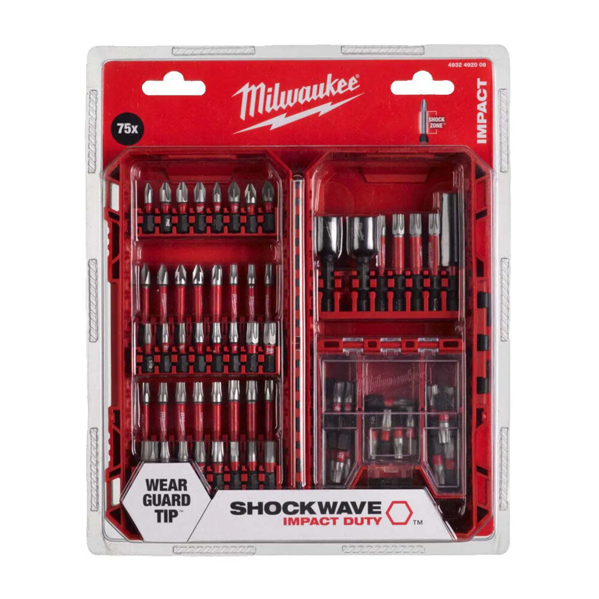 Milwaukee Shockwave Impact Duty Bit Set 75 Pieces 4932492008