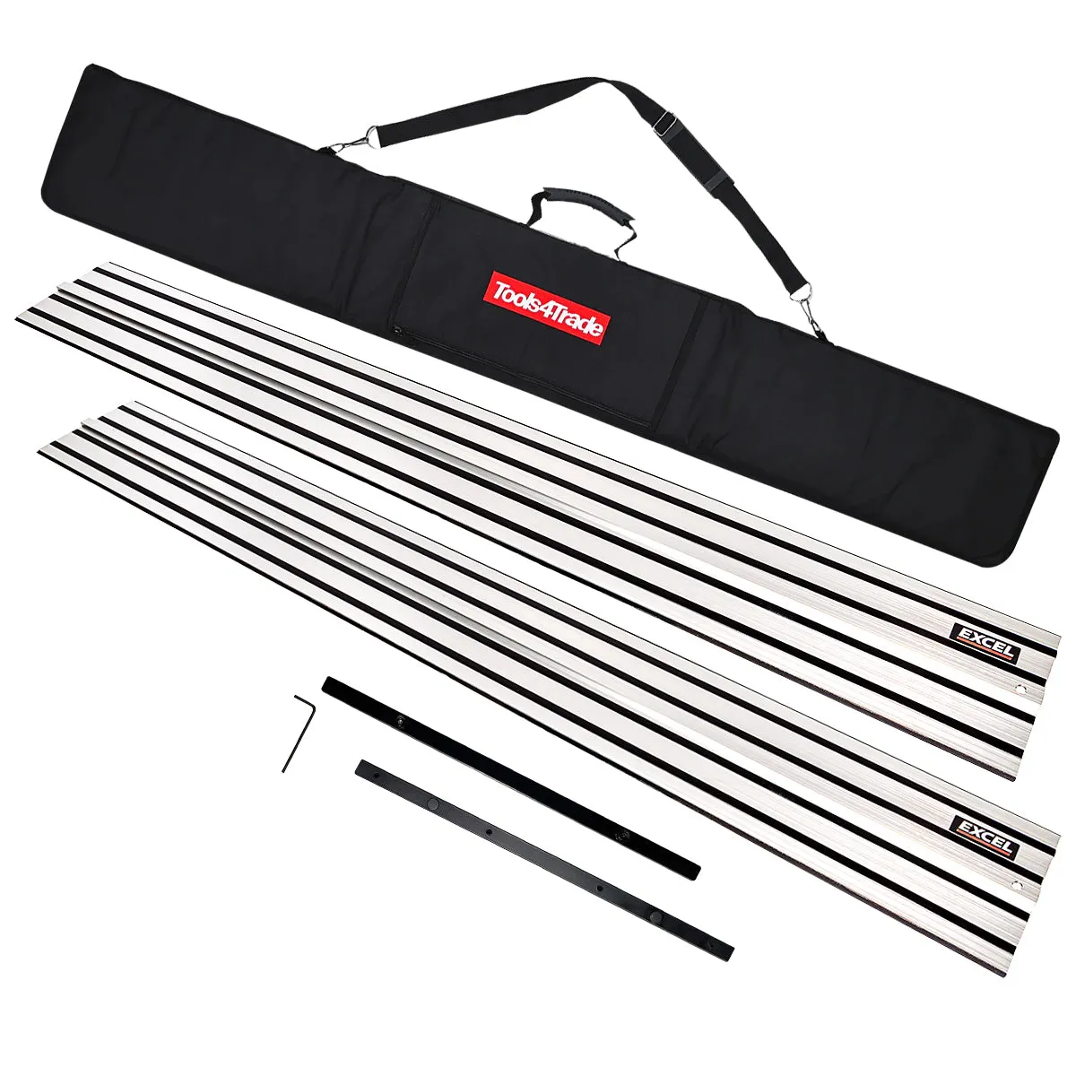 Plunge Saw Accessories 2 x 1.5m Guide Rail with Connector & Bag for Dewalt DWS520. DCS520N
