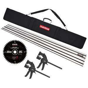 Plunge Saw Accessories Kit 1 x 1.5m Guide Rail with Bag. Clamp & 48T Blade for Dewalt DWS520. DCS520N