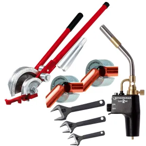 Rothenberger SuperFire 2 Gas Blow Torch 35644X With Tube Cutter. Multi Pipe Bender Set & Wrench Set