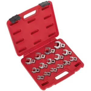 Sealey AK59891 Crow's Foot Open-End Spanner Set 3/8Sq Drive 15pc
