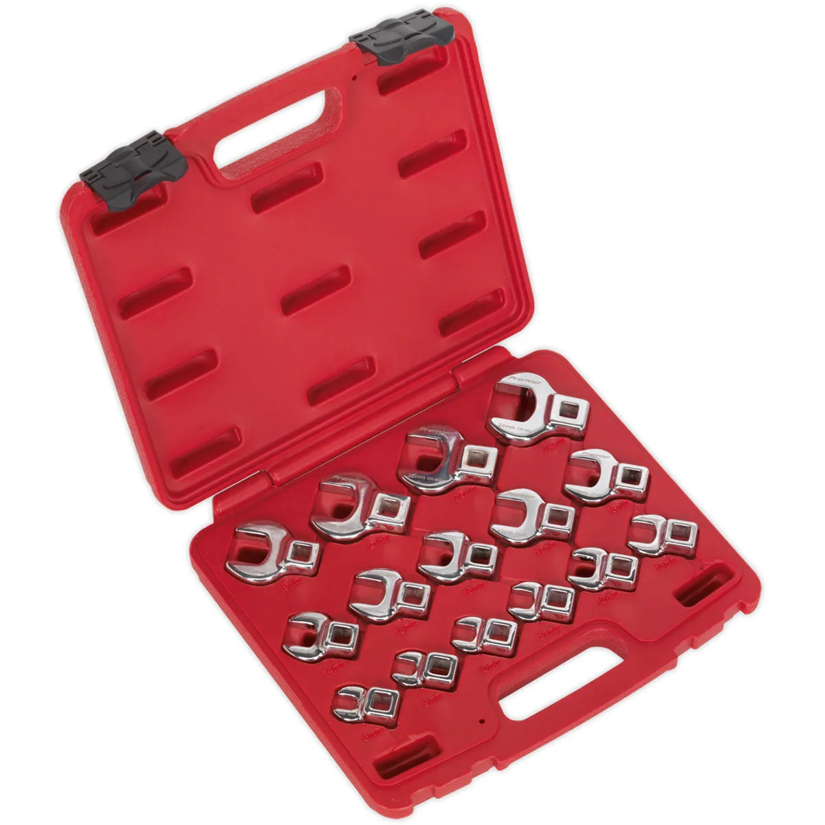 Sealey AK59891 Crow's Foot Open-End Spanner Set 3/8Sq Drive 15pc
