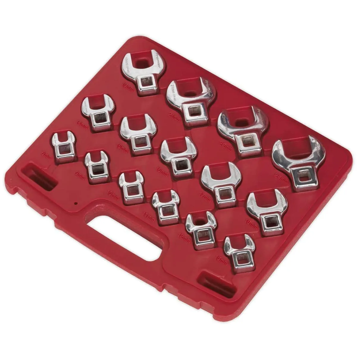 Sealey AK59891 Crow's Foot Open-End Spanner Set 3/8Sq Drive 15pc