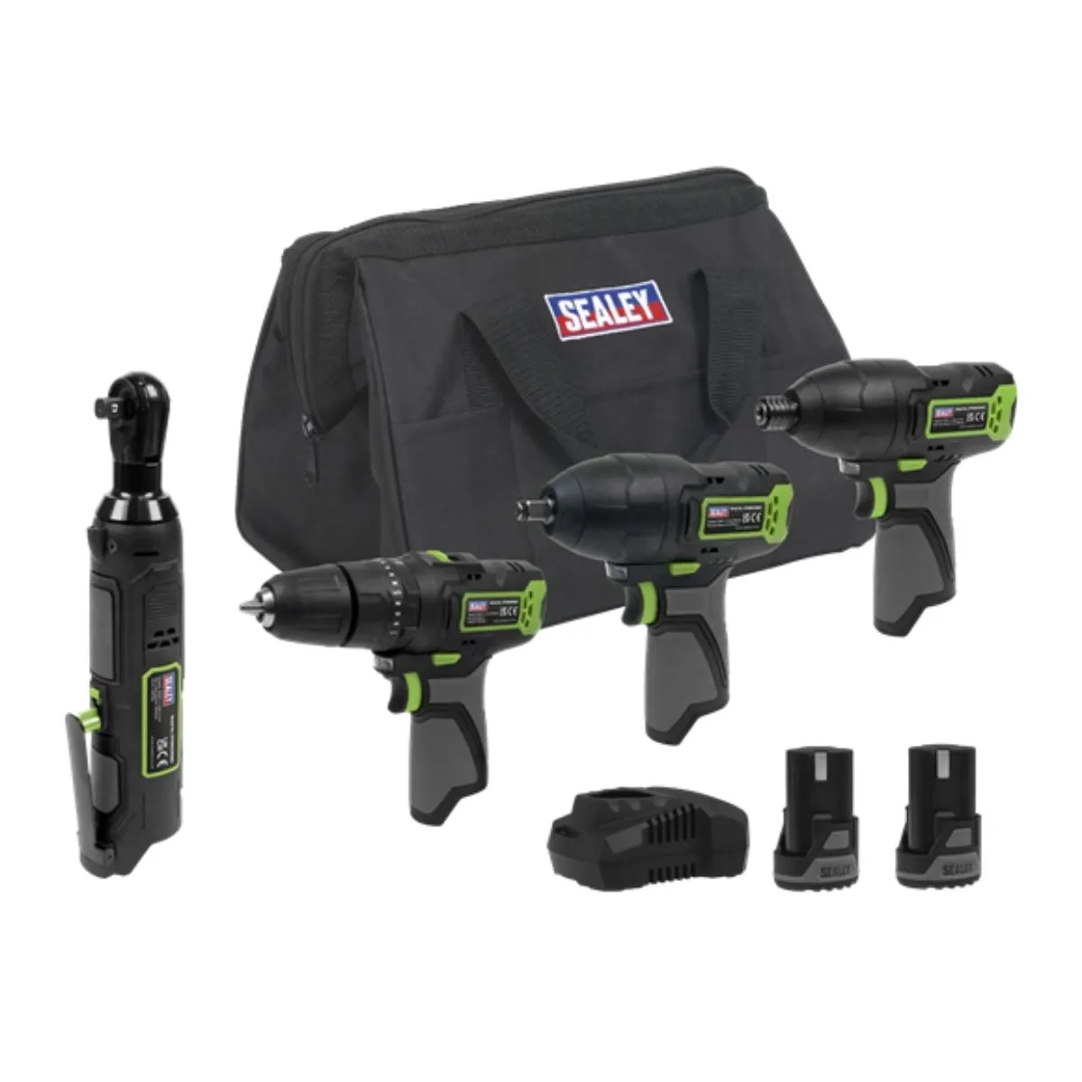 Sealey CP108VCOMBO2EU 4 x 10.8V SV10.8 Series Cordless Combo Kit -2 Batteries