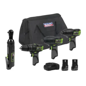 Sealey CP108VCOMBO2EU 4 x 10.8V SV10.8 Series Cordless Combo Kit -2 Batteries