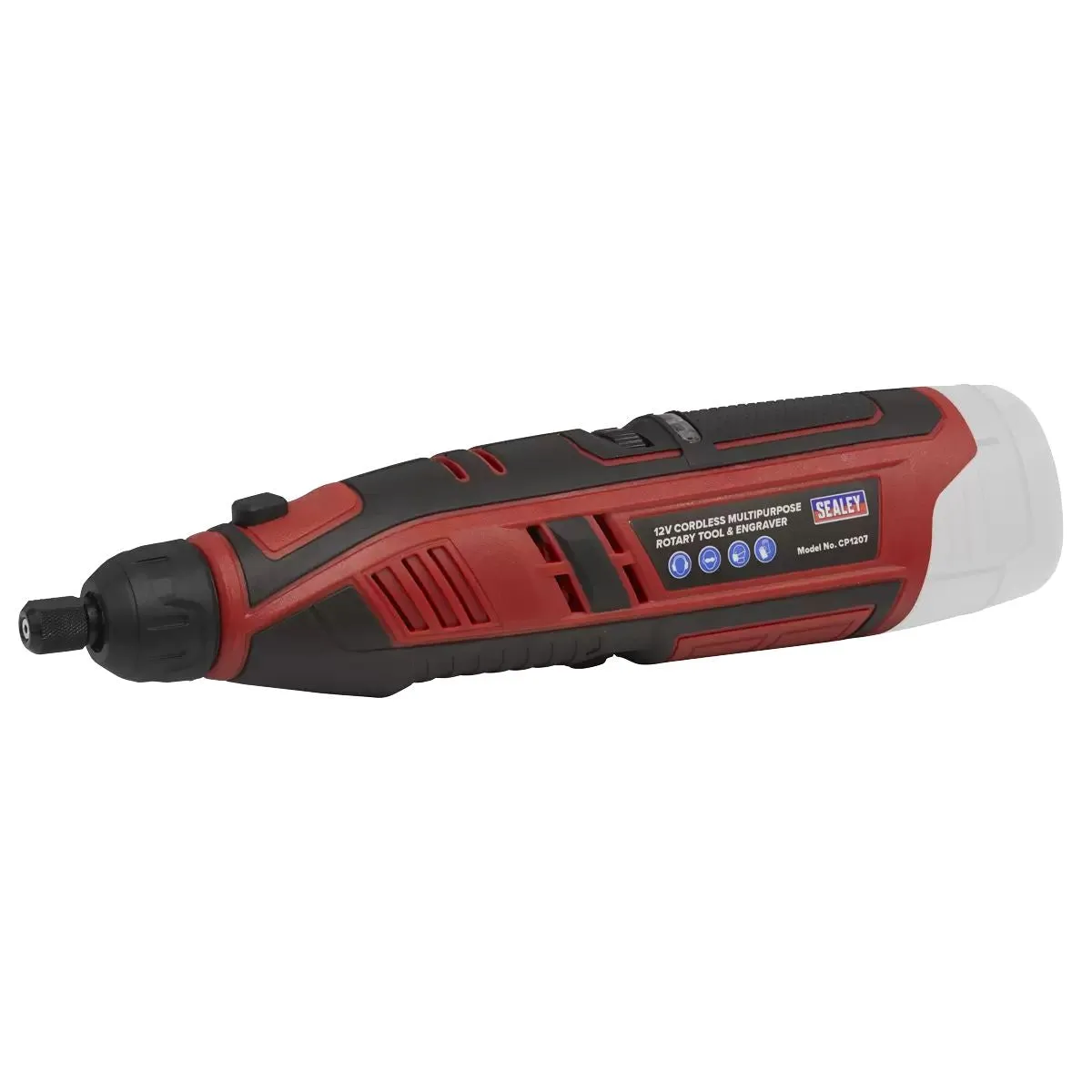 Sealey CP1207KIT 12V Cordless Multipurpose Rotary Tool & Engraver Kit 49pc With 2 x Batteries & Charger