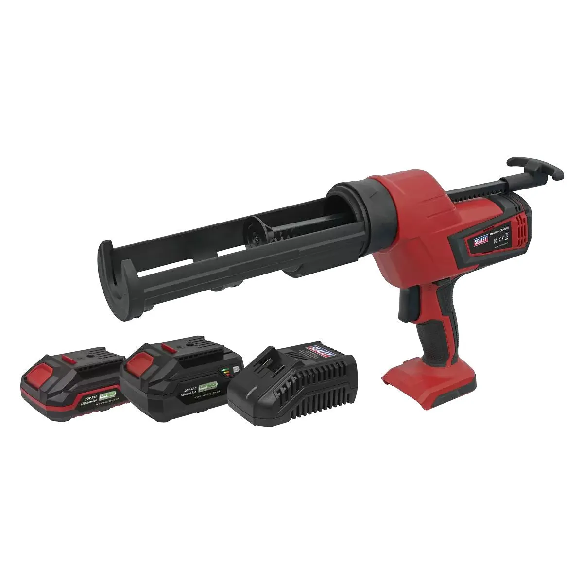 Sealey CP20VCGKIT 20V 300ml Caulking Gun Kit with 2 Batteries & Charger