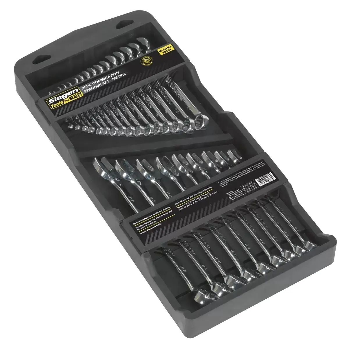 Sealey S0564 Combination Spanner Set 25pc Metric