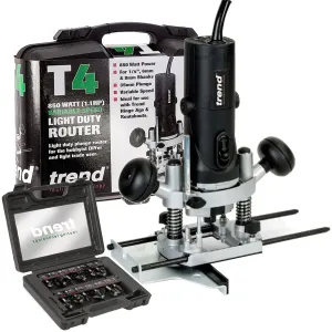 Trend T4ELK 1/4 Variable Speed Router 110V 850W with 12 Piece Cutter Set
